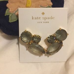 Kate spade earrings sheer grey